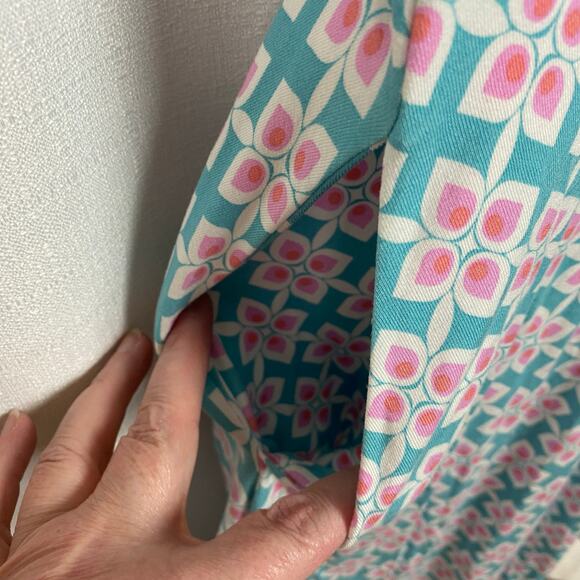 Boden Blue&Pink V Neck Jersey Midi Dress Sz.12L - Picture 8 of 13